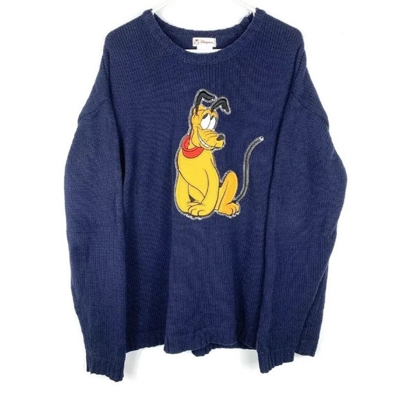 Disney Other - Vintage Disney Pluto Embroidered Sweater Men XXL